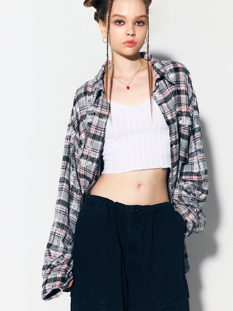 【as if calie】24FW DIRTYWASHING OVERFIT CHECK SHIRT asif CALIE | asif Calie 𝗗𝗜𝗥𝗧𝗬𝗪𝗔𝗦𝗛𝗜𝗡𝗚