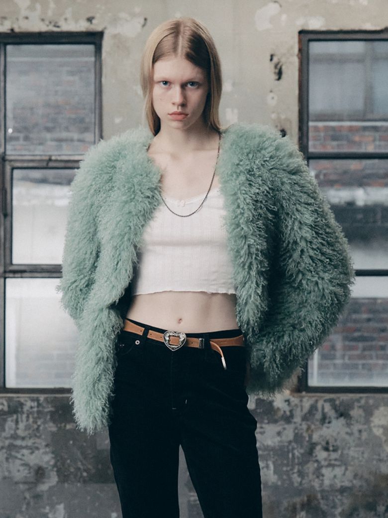 TAIL POINT FUR JACKET MINT