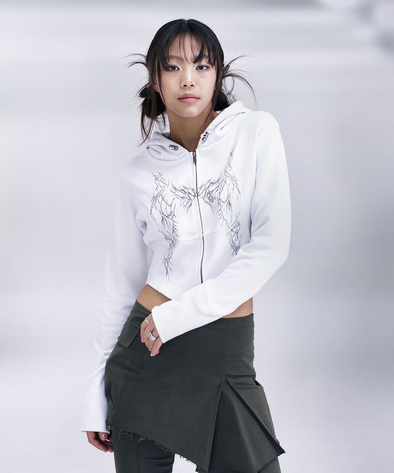 ◆HUG YOUR SKIN Flap Knit Zip-Up◆ MUSINSA | HUG YOUR SKIN Printed knit zip-up (pink)