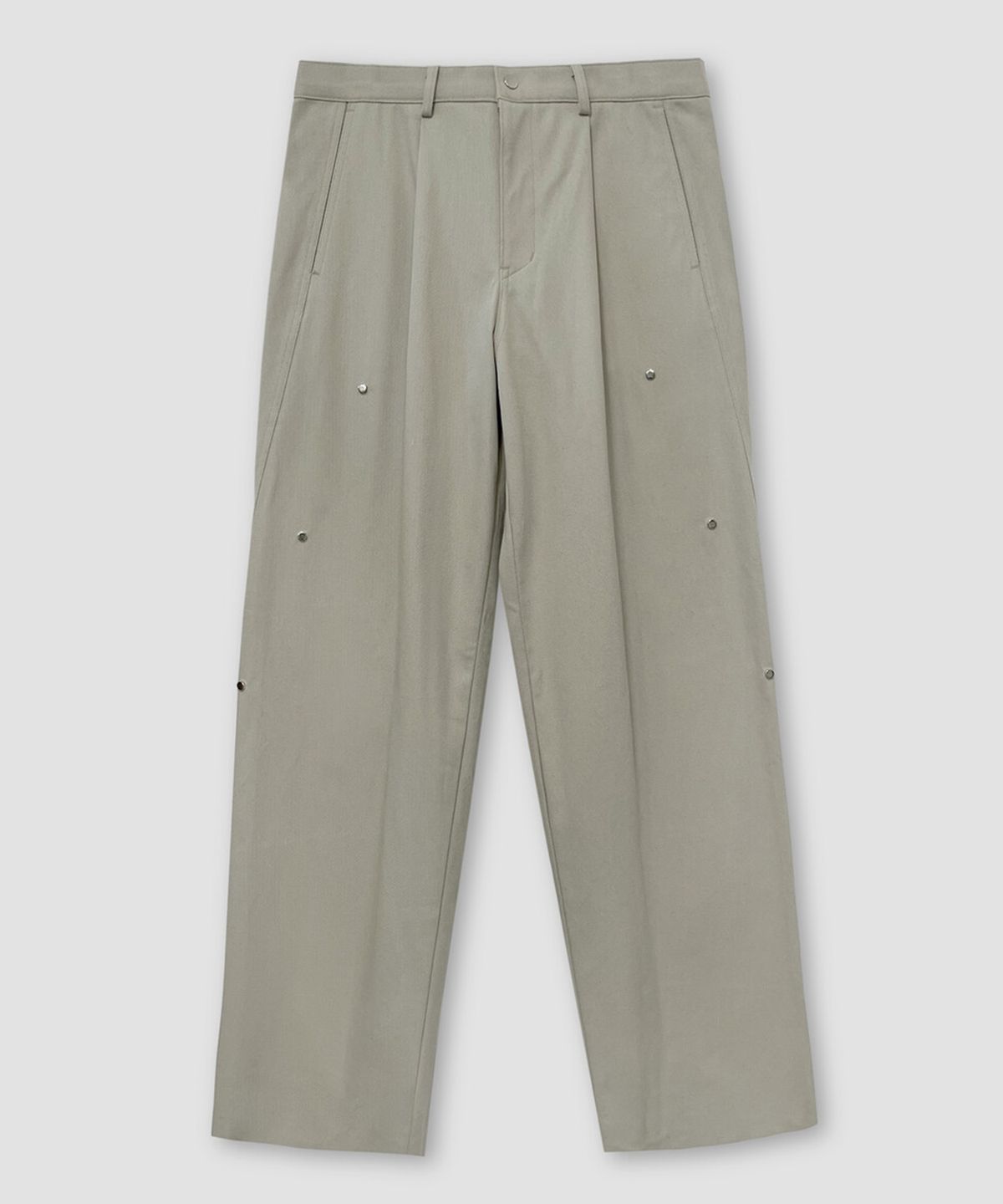윈더(WINDER) SNAP DETACHABLE CARGO RAW PANTS - GREY BEIGE