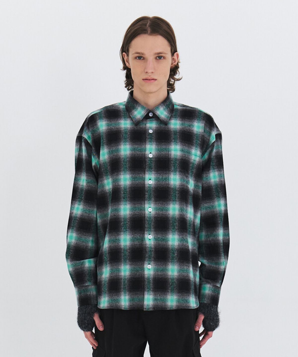 윈더(WINDER) OMBRER COTTON FLANNEL CHECK SHIRTS - MINT