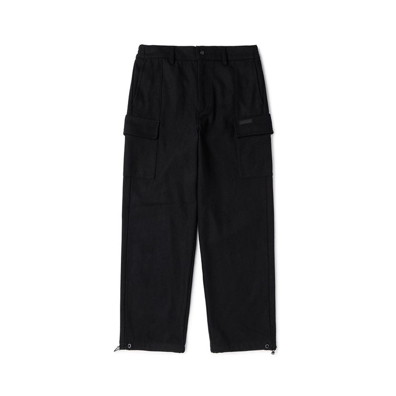 WOOL POCKET BANDED JOGGER TROUSERS - BLACK (P234MPT228)