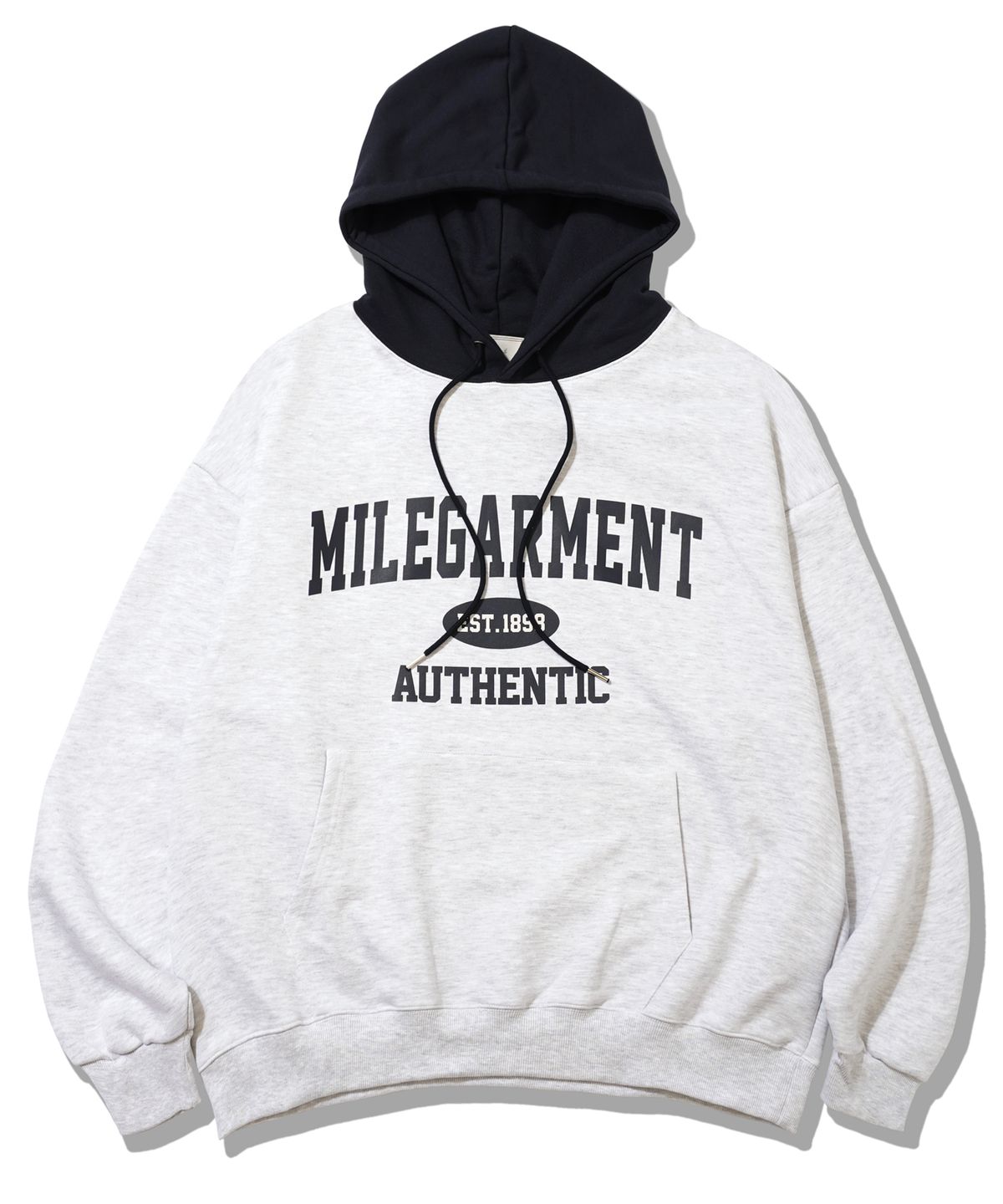 더마일(THEMILE) MILE GARMENTS MIX SWEAT HOODIE [OATMEAL]