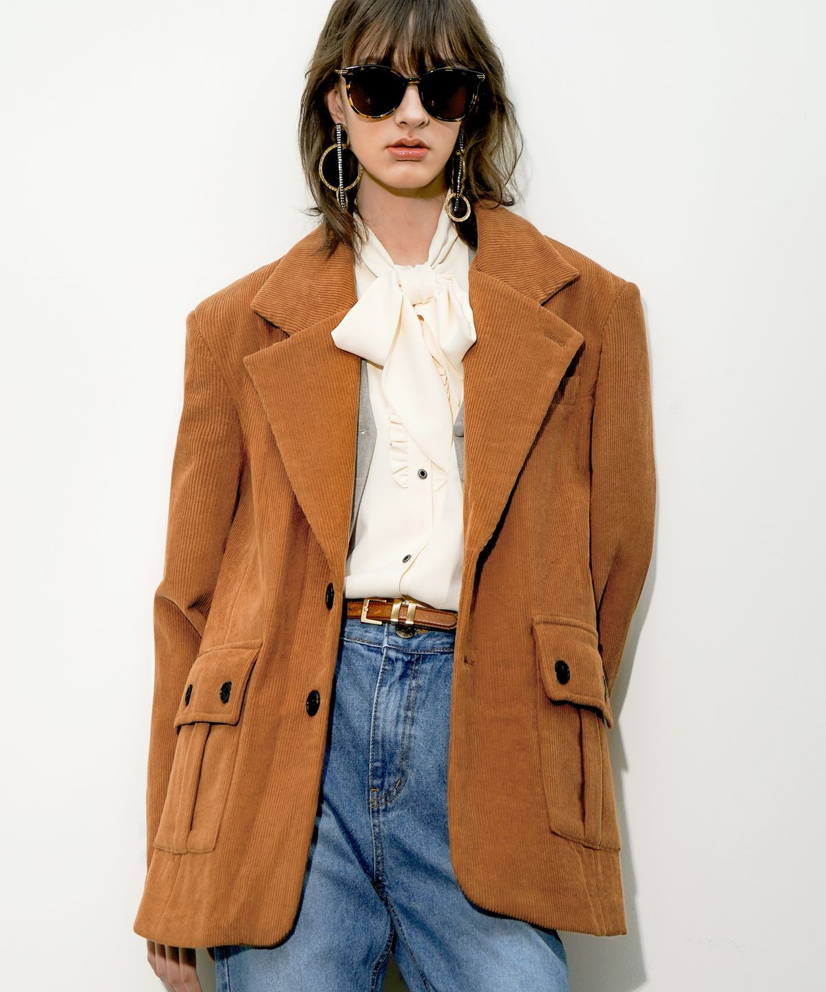 언티지(UNTAGE) 코튼 코듀로이 블레이저[Brown(UNISEX)]_UTO-FB92