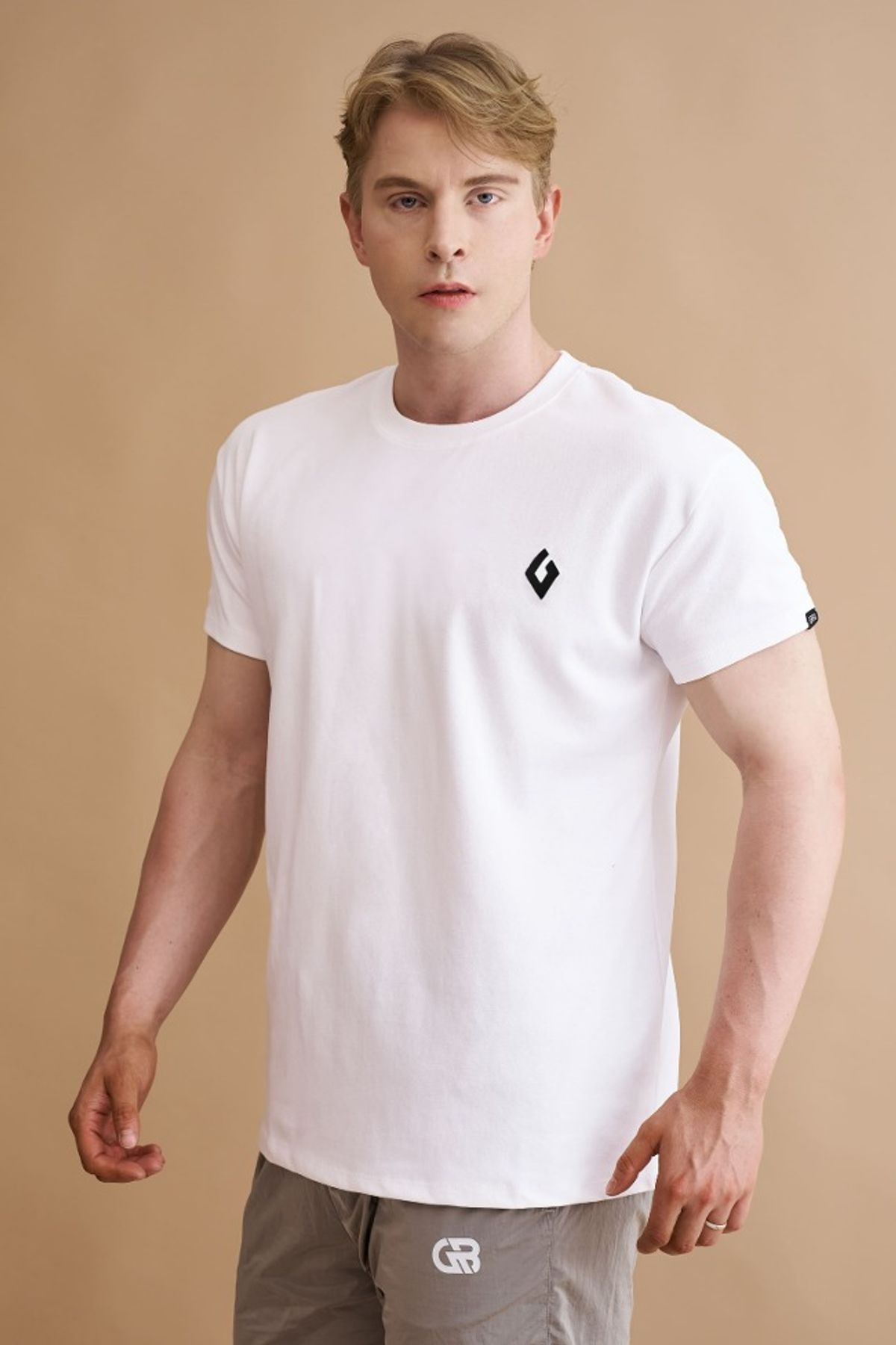 짐브로(GBRO) 메쉬 마린로고 머슬핏 반팔