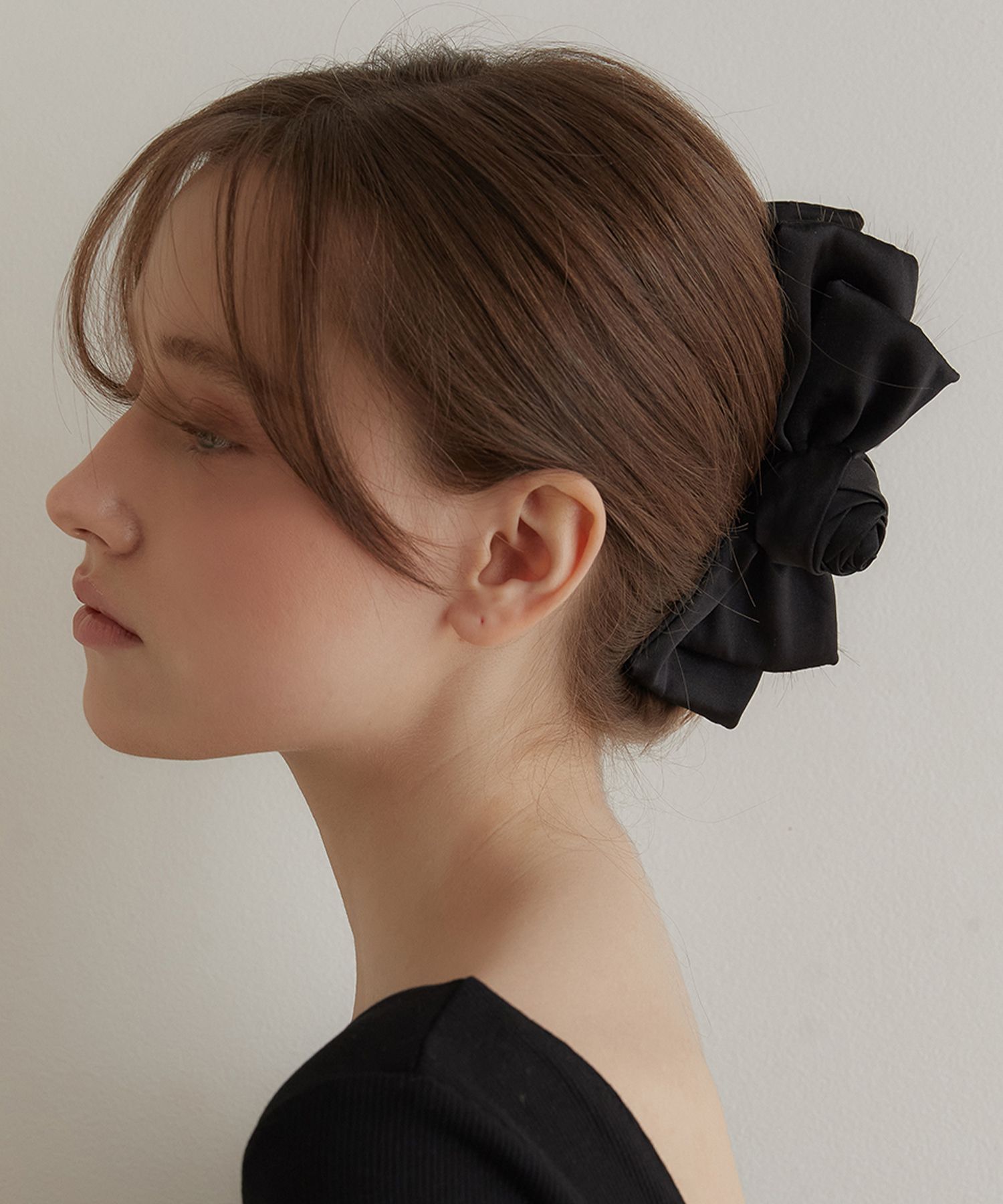 ヘアアクセサリー [TATIANA] Chiffon Double Ribbon Hair Crow Clip TATIANA】Chiffon Double Ribbon Hair Claw Clip 韓国発