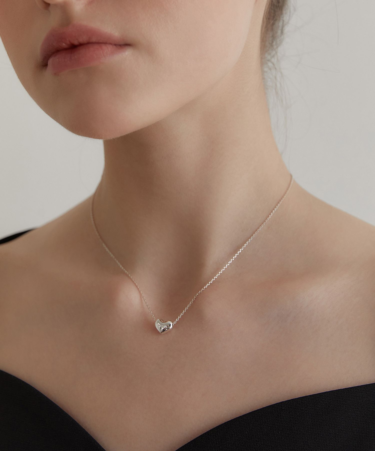 ☆TATIANA☆ Silver 925 Sweet Heart Beads Necklace NZ2135 MUSINSA | TATIANA (Silver 925) Sweet Heart Beads Necklace NZ2135