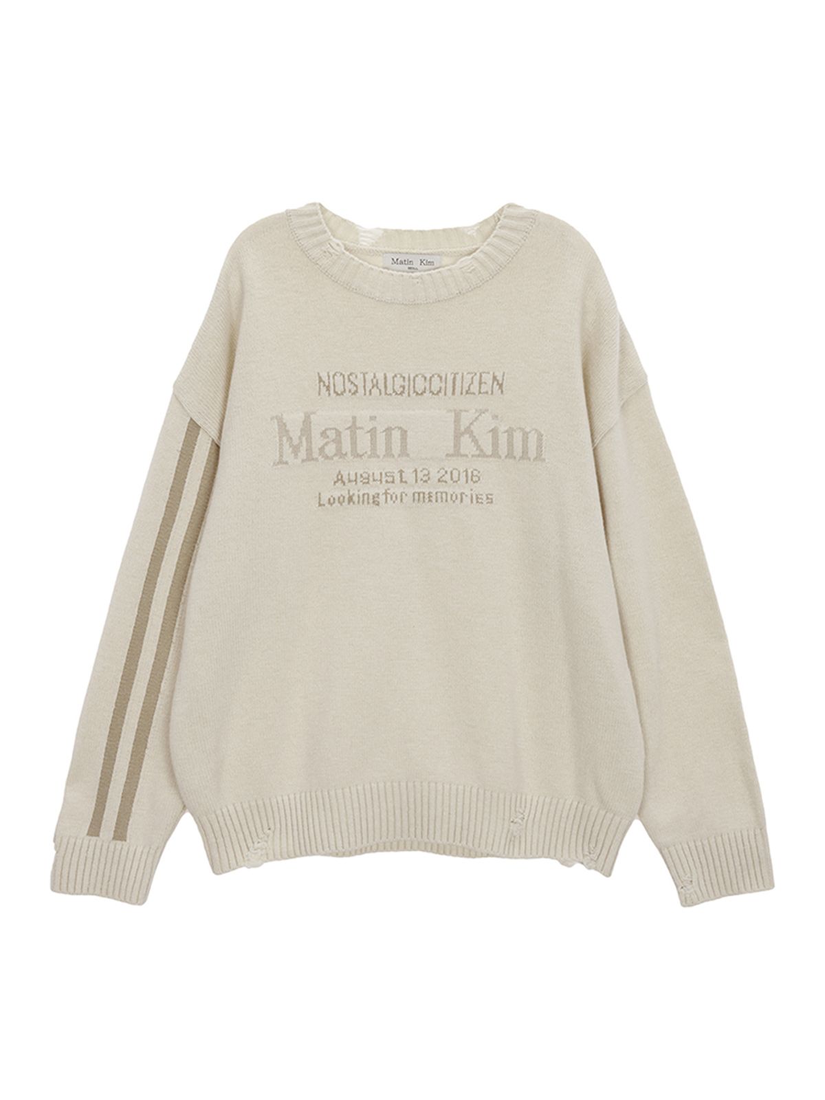 마뗑킴(MATIN KIM) MATIN SLEEVE LINE KNIT PULLOVER IN IVORY