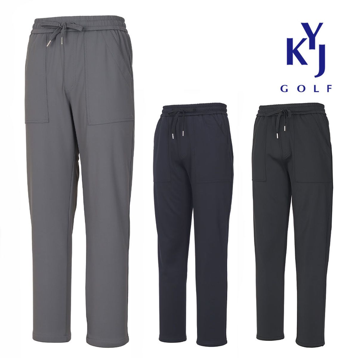 김영주 골프(KIM YOUNG JOO GOLF) 겨울 남성 약기모 포켓 스판 골프 밴딩 팬츠 KNWMSL50