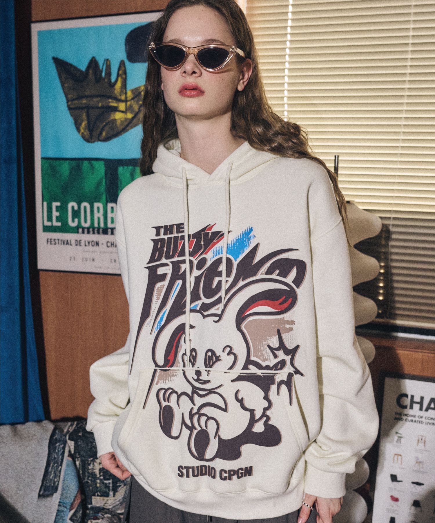 [CPGN STUDIO ]★Buzzy Bunny Pigment Hoodie MUSINSA | CPGN STUDIO EXPLORE BUNNY Pigment Hoodie Smoke Black