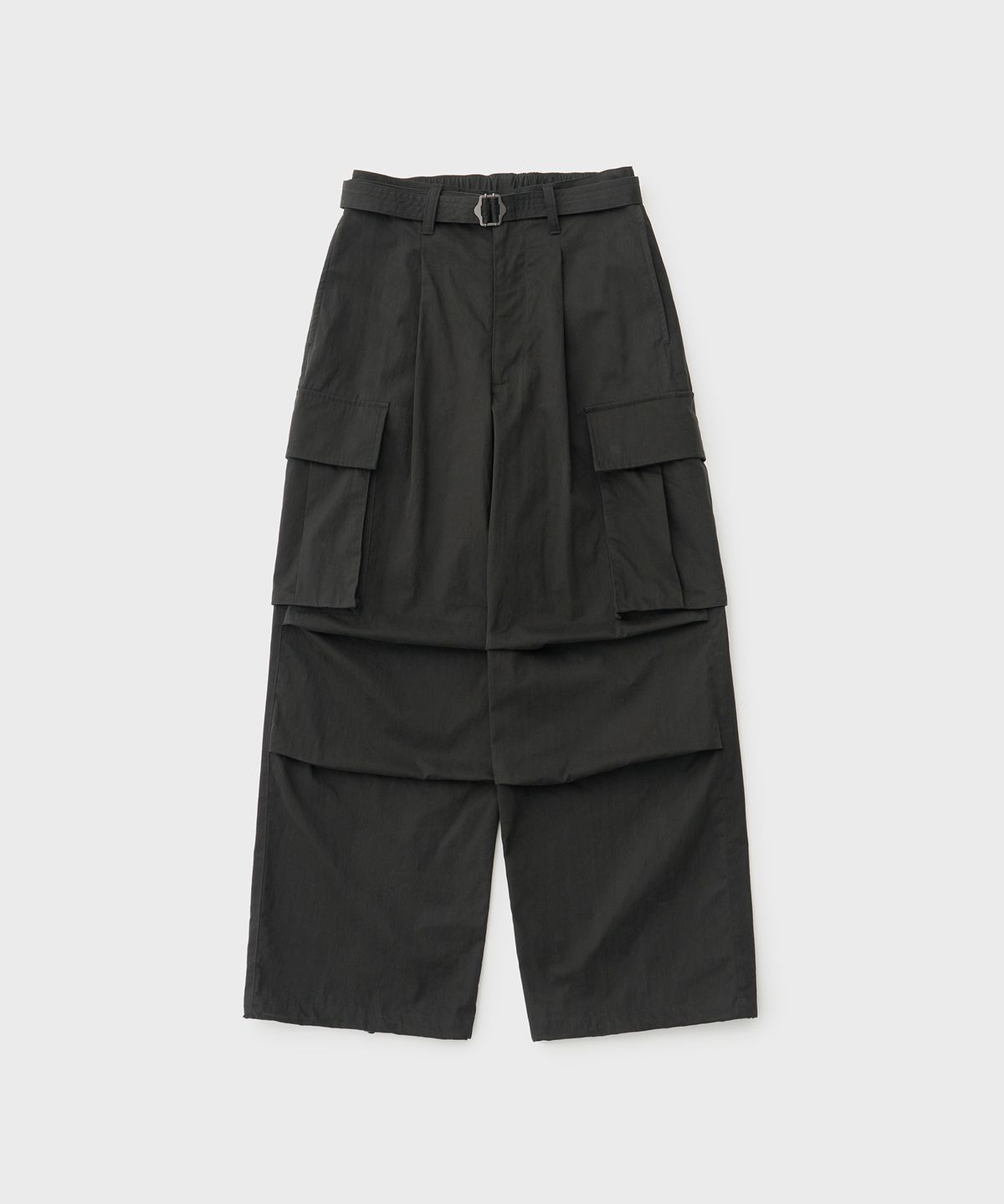 어나더 오피스(ANOTHER OFFICE) Parachute Belted Pants (Black)
