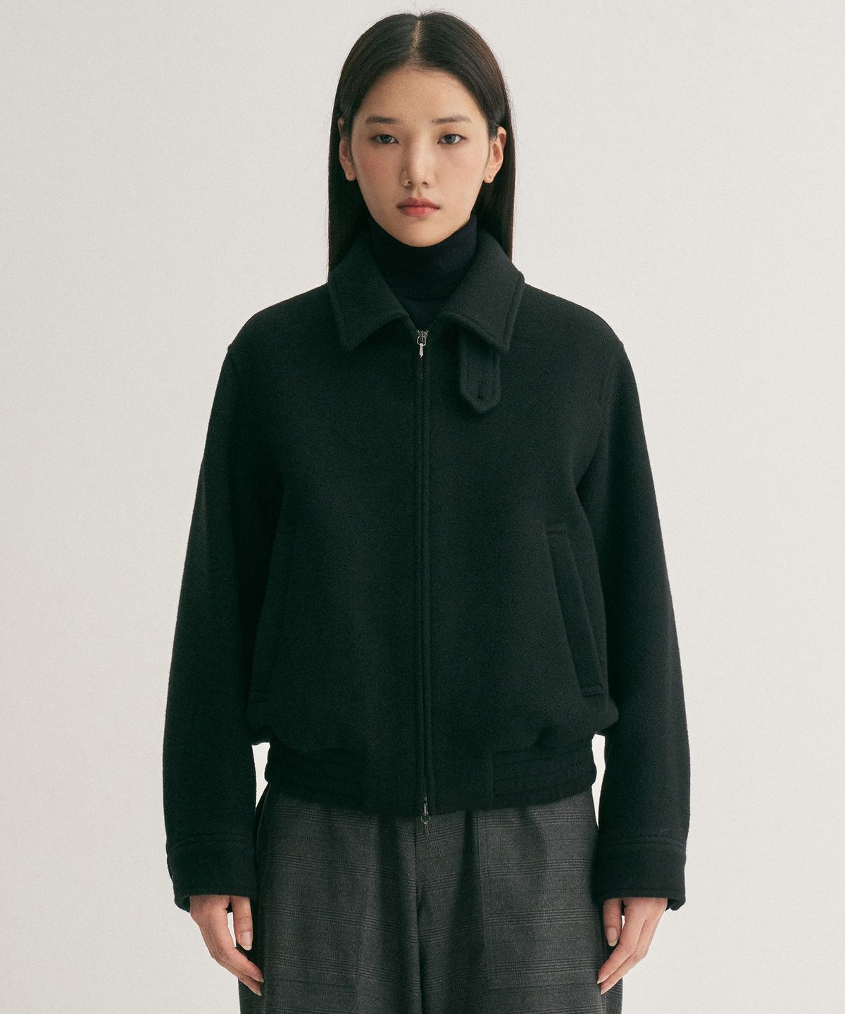 어나더오피스 우먼(ANOTHER OFFICE WOMEN) Women Volume Blouson (Black)