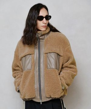 시어링 하프 집업 점퍼(베이지)