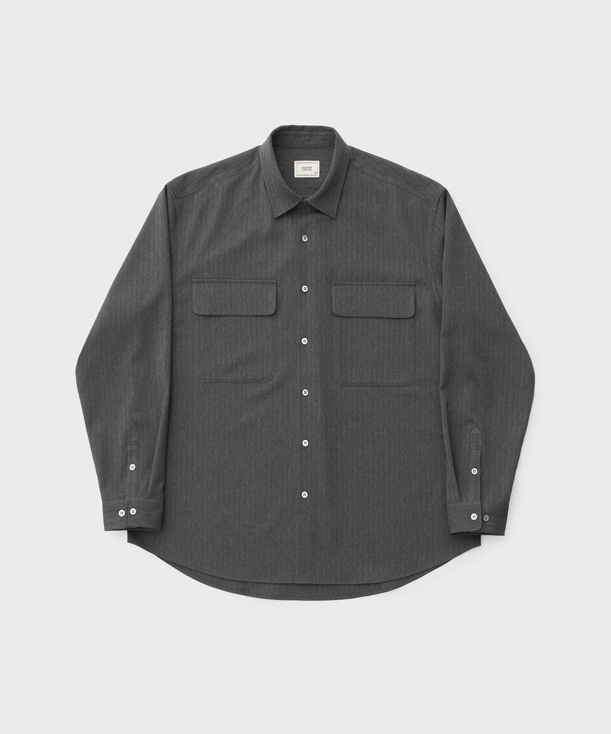 어나더 오피스(ANOTHER OFFICE) Volume Lanatec Shirt (Gray - Herringbone)