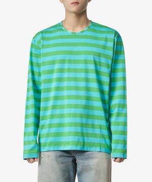 클래식 스트라이프 롱슬리브 티셔츠 - 애저:그린 / MRTWMJER033JER012AGS