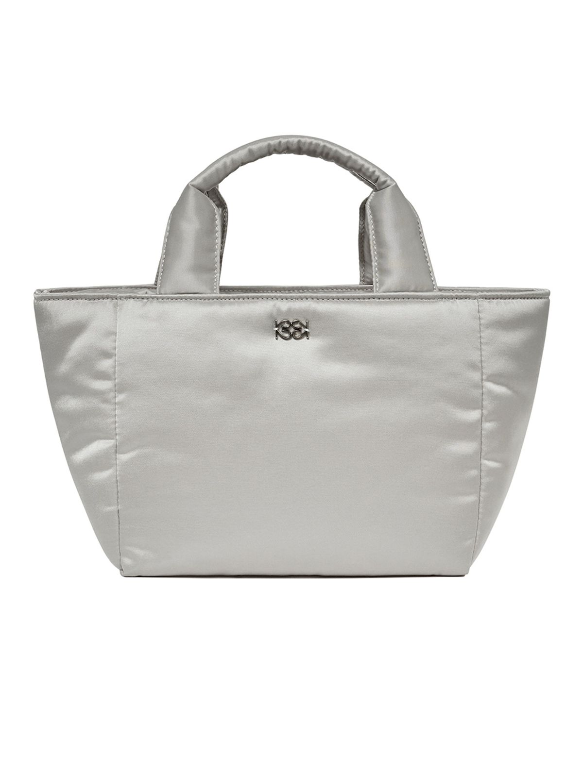 기준(KIJUN) Emblem Padded Hand Mini Bag Grey