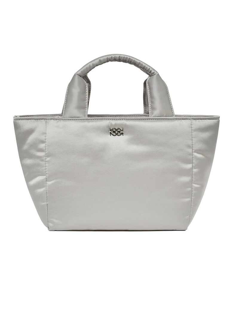 Emblem Padded Hand Mini Bag Grey
