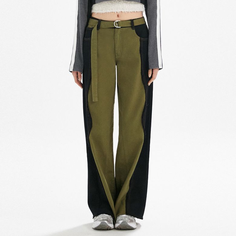 BLOCK DAMAGE CARGO PANTS KHAKI BP4DP001