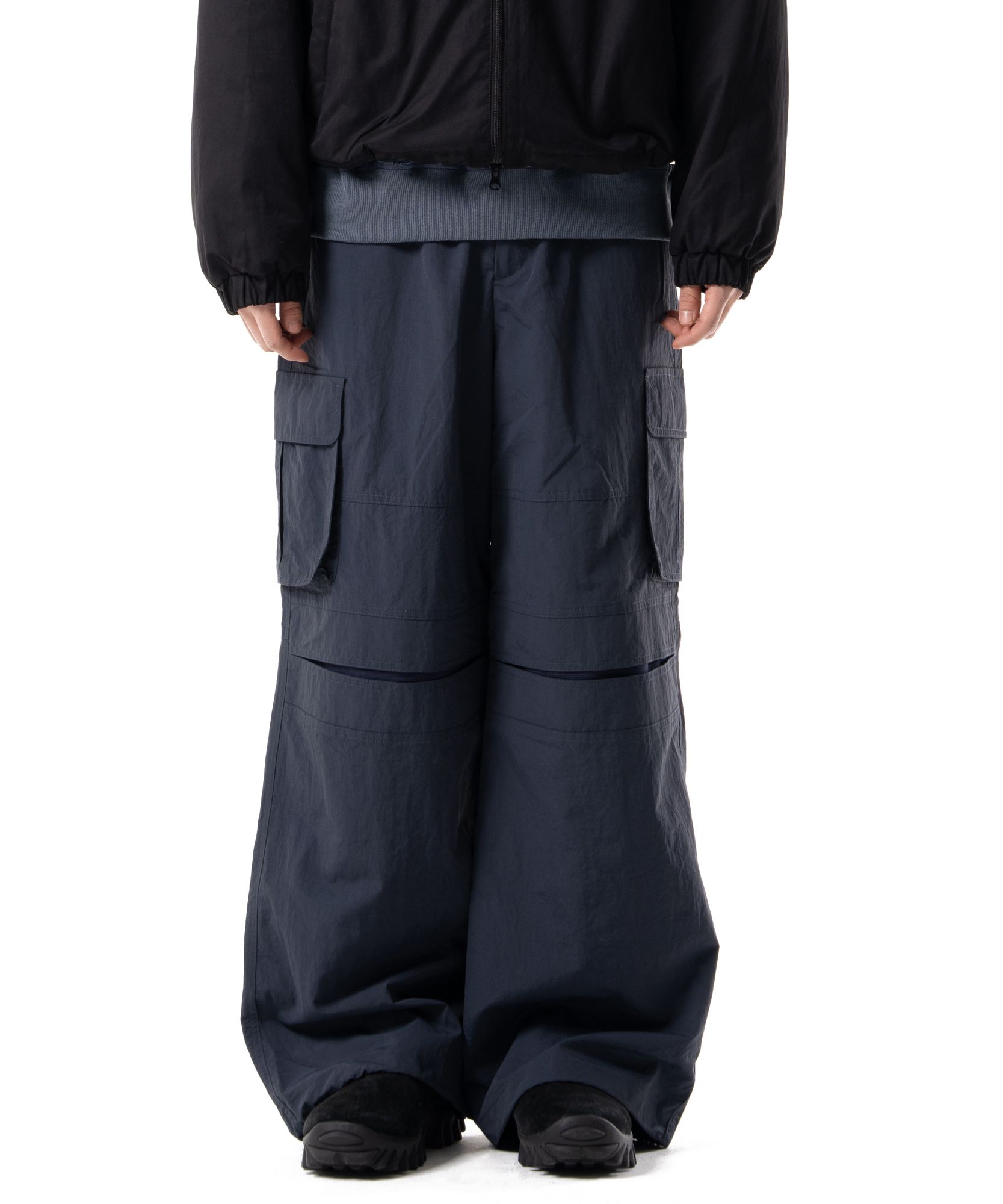 ◆AAKAM◆ Stretched Knee Slit Cargo Pants Navy MUSINSA | AAKAM Stretched Knee Slit Cargo Pants (Navy)