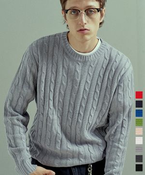 스탠다드 라운드 케이블 니트 9color