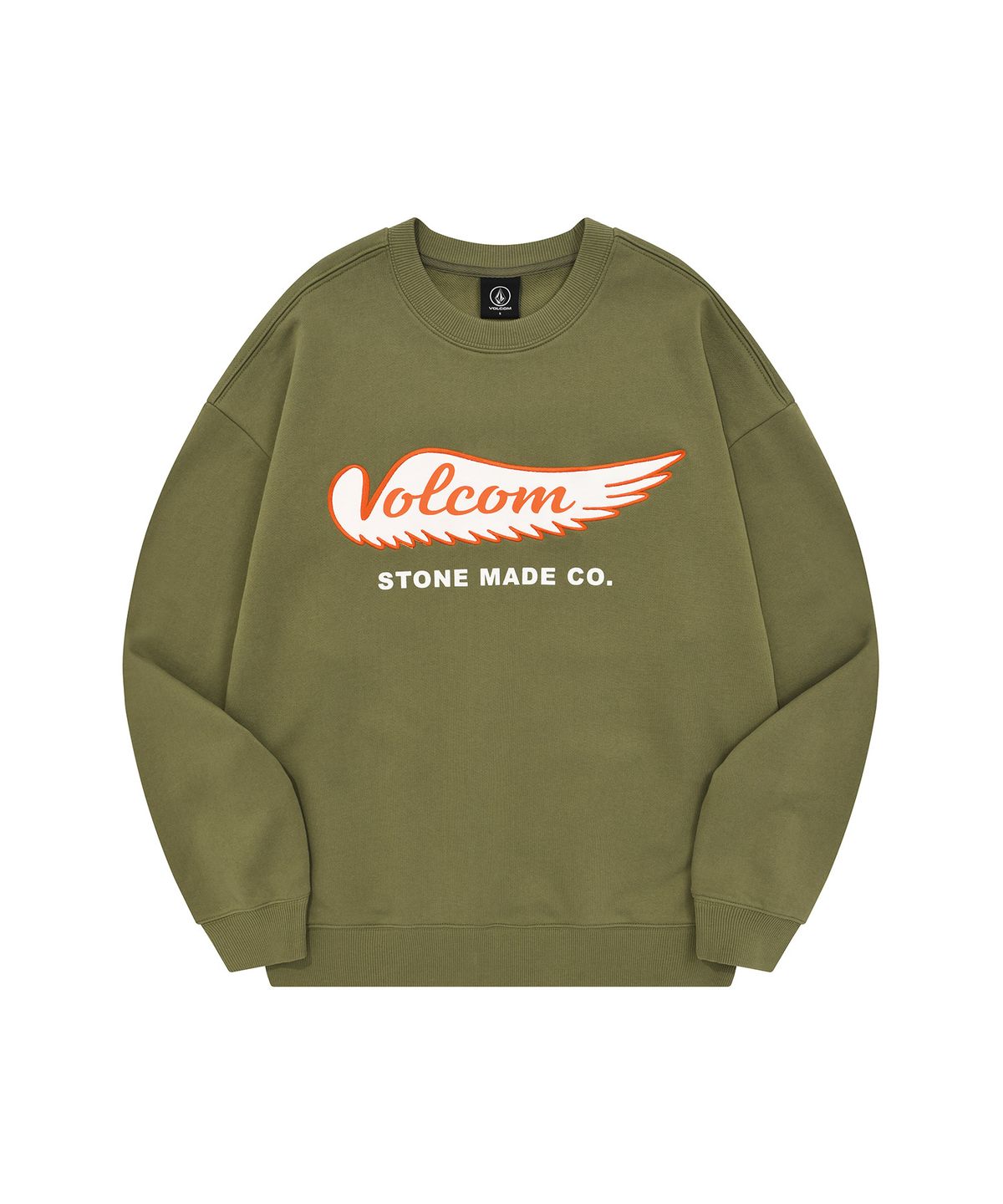 볼컴(VOLCOM) 플라잉 오버핏 맨투맨(라이트 카키)