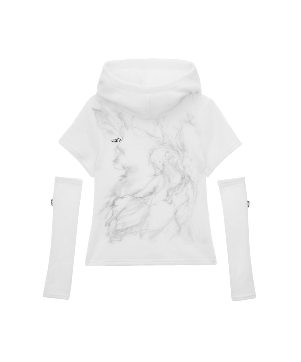MUSINSA | HUG YOUR SKIN Furry Hooded Set-Up (Off White)