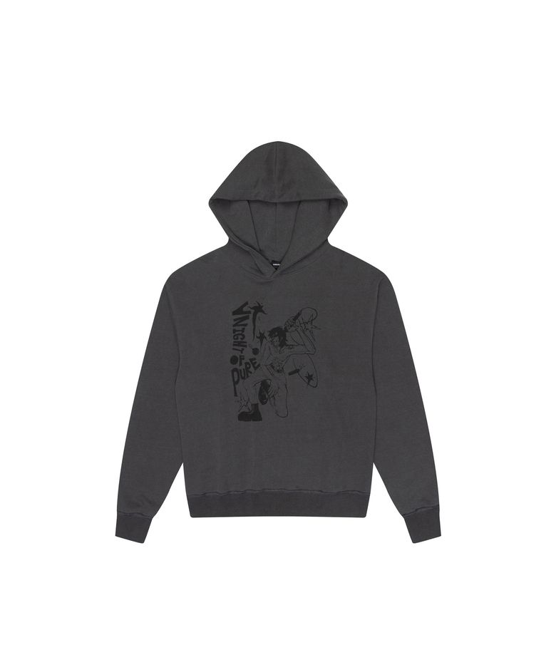 Pure Night Printed Hoodie (Dark Gray)