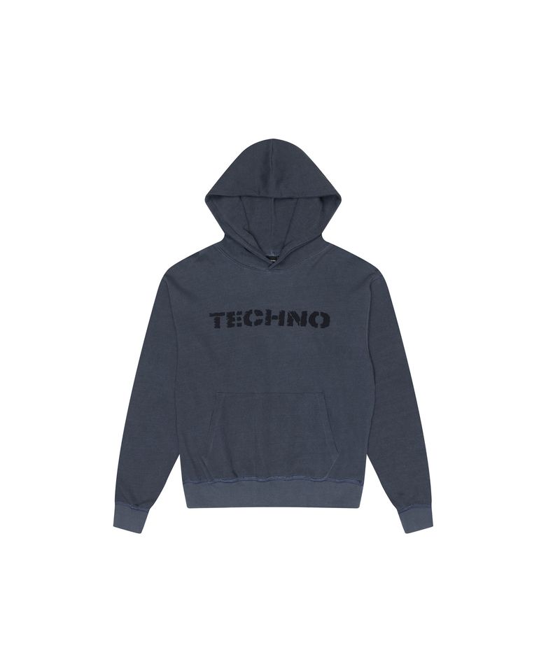 Techno Printed Hoodie (Blue)