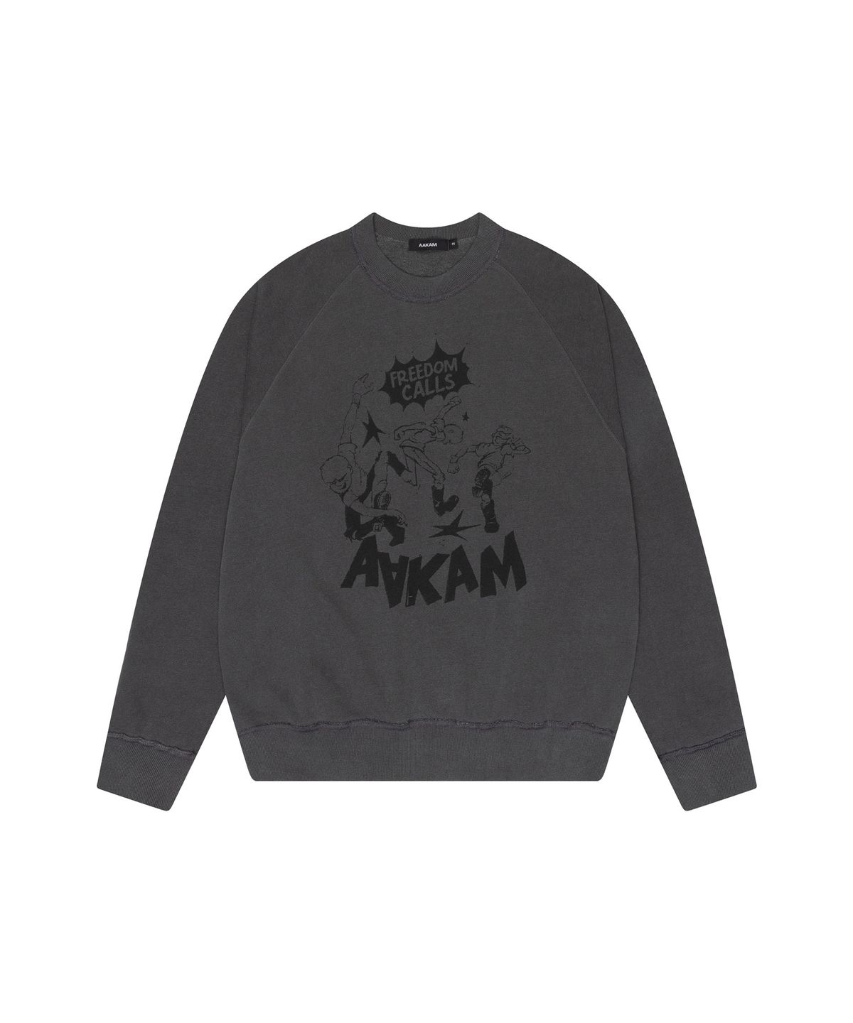 아캄(AAKAM) Freedom Printed Raglan Sweatshirt (Dark Gray)