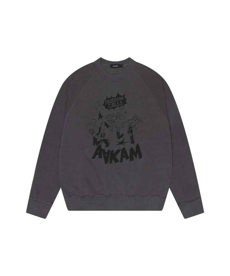 Freedom Printed Raglan Sweatshirt (Dark Gray)