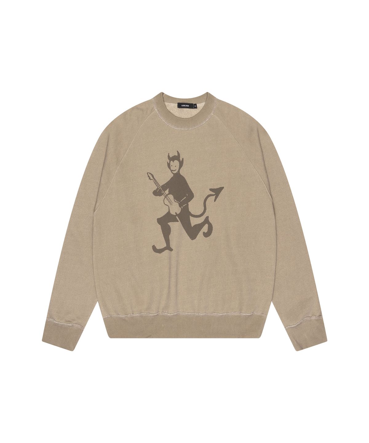 아캄(AAKAM) Devil Printed Raglan Sweatshirt (Beige)