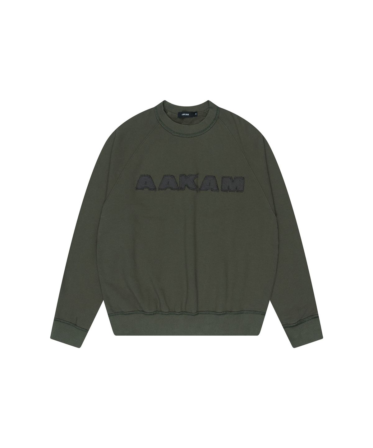 아캄(AAKAM) Logo Patch Raglan Sweatshirt (Khaki)