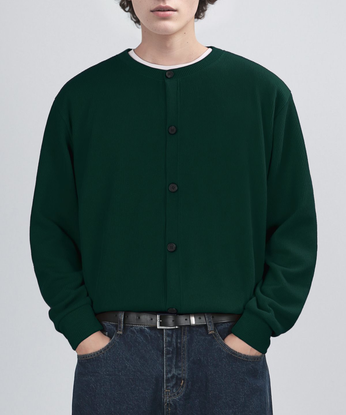 베리베인(VERYVAIN) GAFF TEX ROUND CARDIGAN (GREEN)