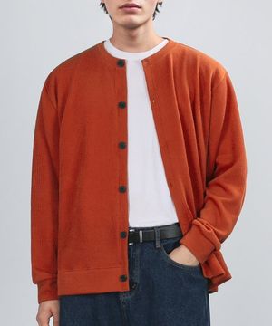 GAFF TEX ROUND CARDIGAN (BRICK)