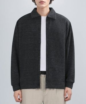 GAFF TEX COLLAR CARDIGAN (DARK GRAY)