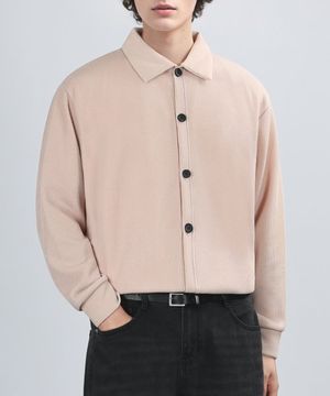 GAFF TEX COLLAR CARDIGAN (SAND BEIGE)