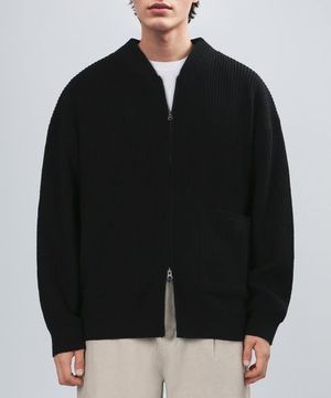 [Heavyweight] SHAWL KNIT JACKET (BLACK)