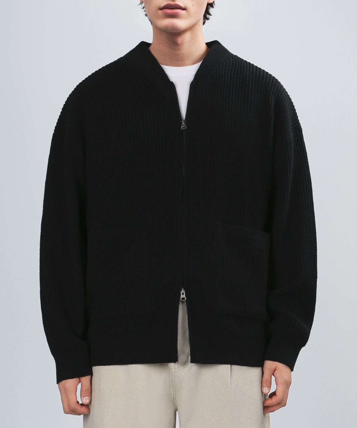 베리베인(VERYVAIN) [Heavyweight] SHAWL KNIT JACKET (BLACK)
