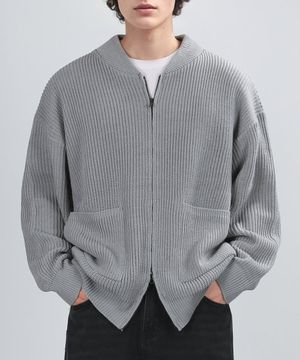 [Heavyweight] SHAWL KNIT JACKET (GRAY)