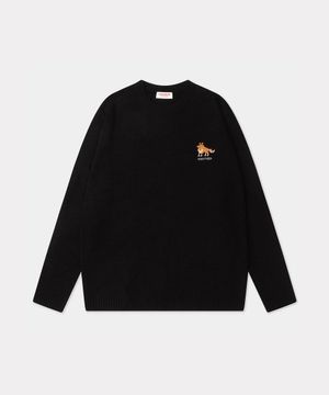 하운드 십자수 니트 블랙