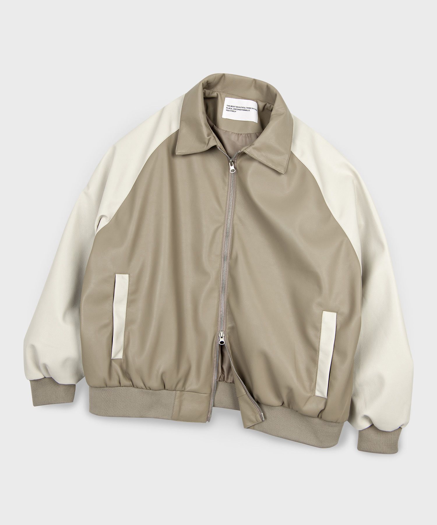 musinsa places tudio ジャケット MUSINSA | PLACE STUDIO Leather Jumper Oversized Single Blouson