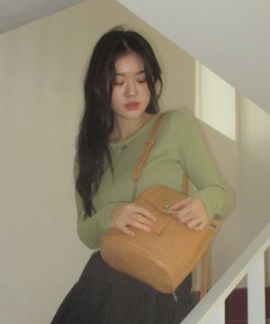 Pendant center long top - olive