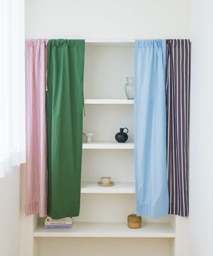 스트라이프 비스포크 고밀도 60수 도어 창문 가리개 커튼 40*150 3컬러