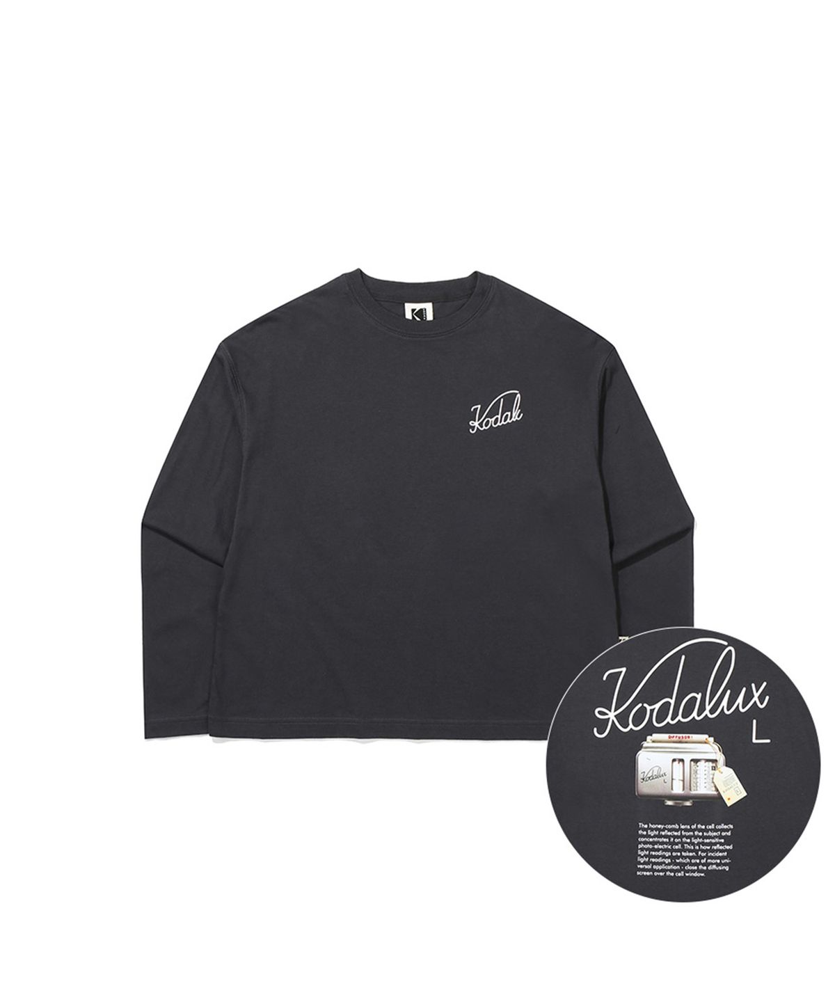 코닥(KODAK) 에센셜 코다럭스 긴소매 티셔츠 우먼 CHARCOAL
