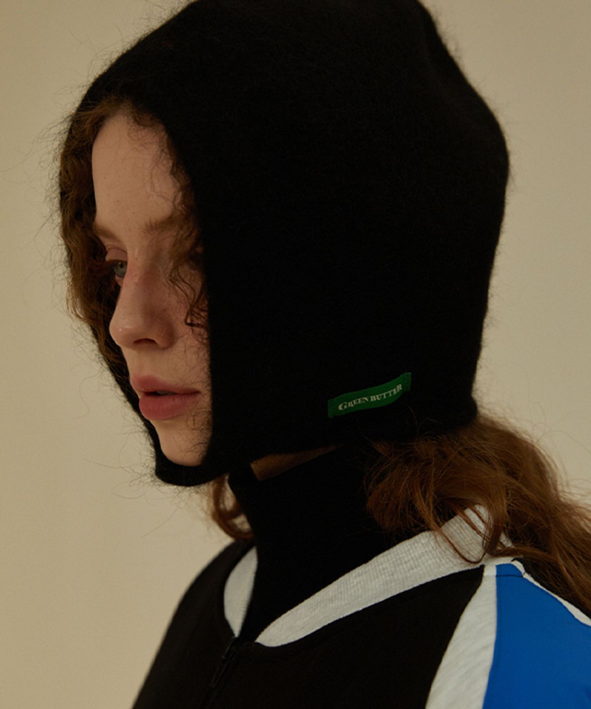 그린버터(GREENBUTTER) Superkid Mohair Balaclava (Black)