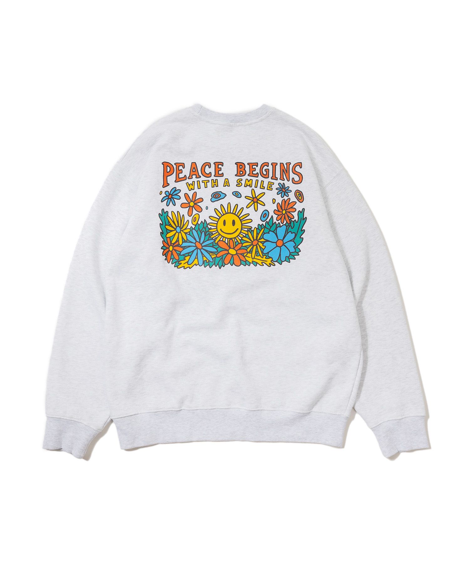 peace‥smile MUSINSA | BIGWAVE COLLECTIVE PEACE BEGINS SMILE SWEATSHIRT (1
