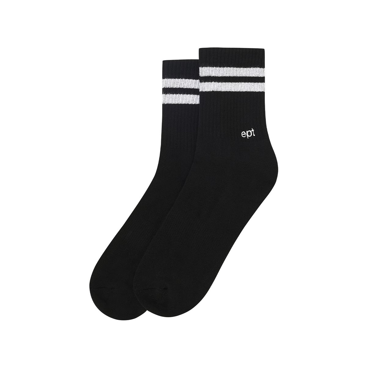 이피티(EPT) STRIPE LOGO SOCKS (BLACK/WHITE)