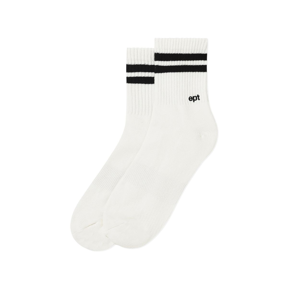 이피티(EPT) STRIPE LOGO SOCKS (WHITE/BLACK)