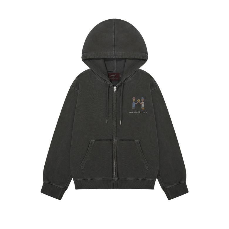 BBQ ZIPUP HOODIE (CHARCOAL)