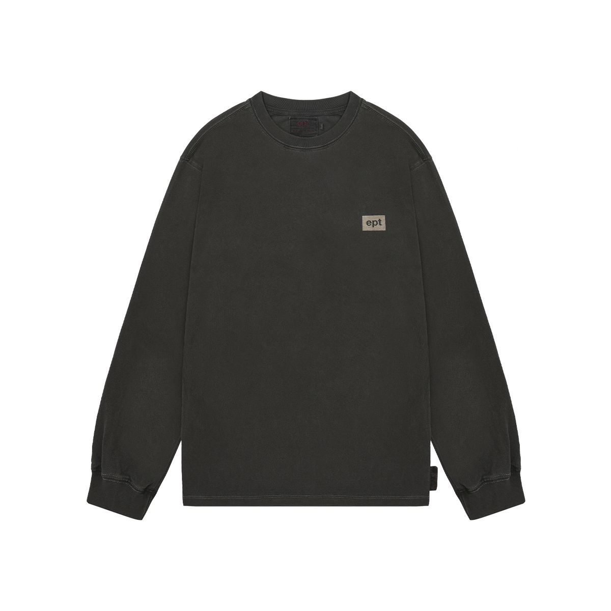 이피티(EPT) BOX LOGO PIGMENT LONG SLEEVE (CHARCOAL)